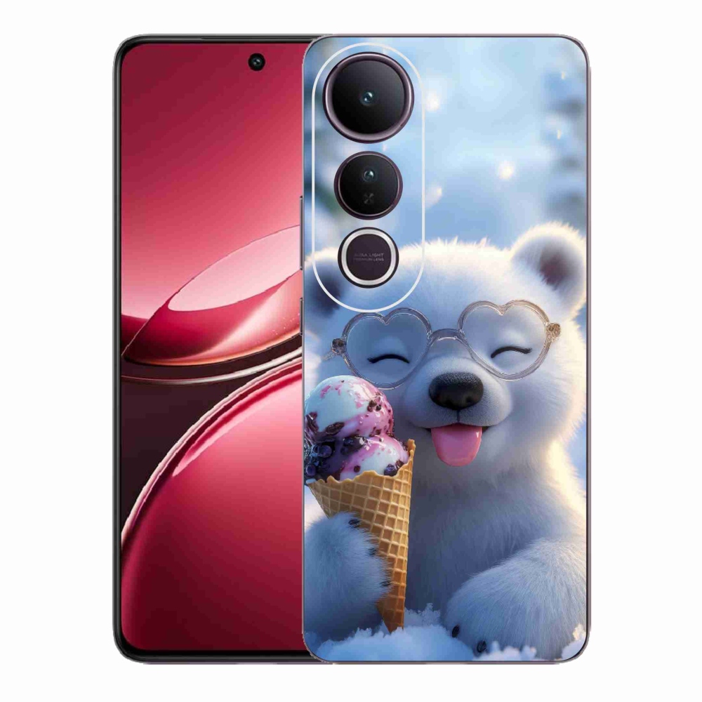 Gélový kryt mmCase na Vivo V50 Lite 4G/5G - medvedík so zmrzlinou