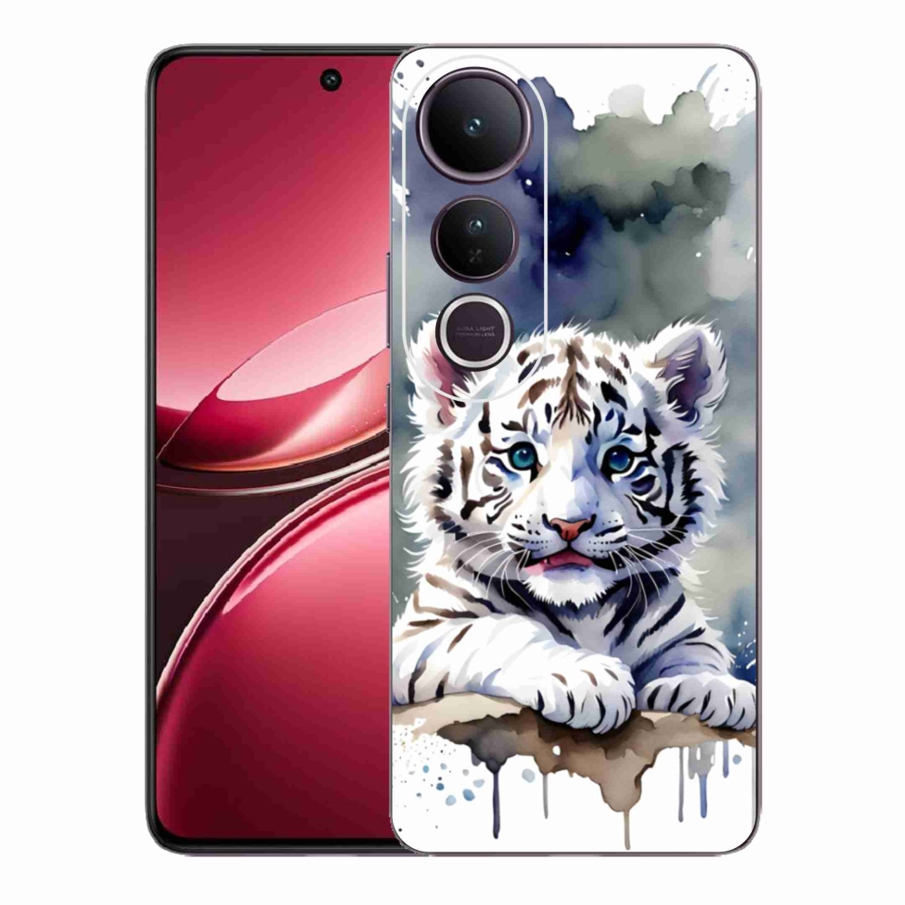 Gélový kryt mmCase na Vivo V50 Lite 4G/5G - mláďa bieleho tigra