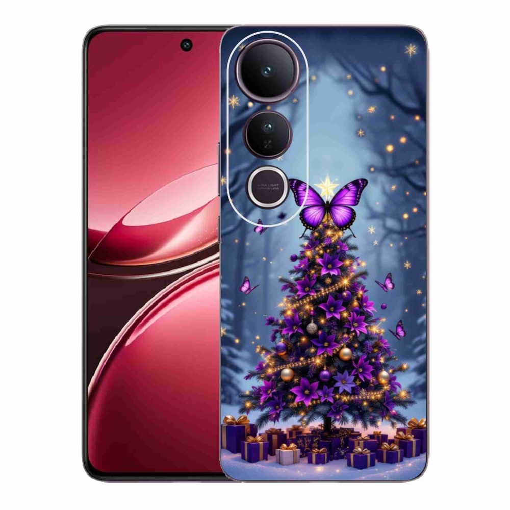 Gélový kryt mmCase na Vivo V50 Lite 4G/5G - motýlí vianočný stromček