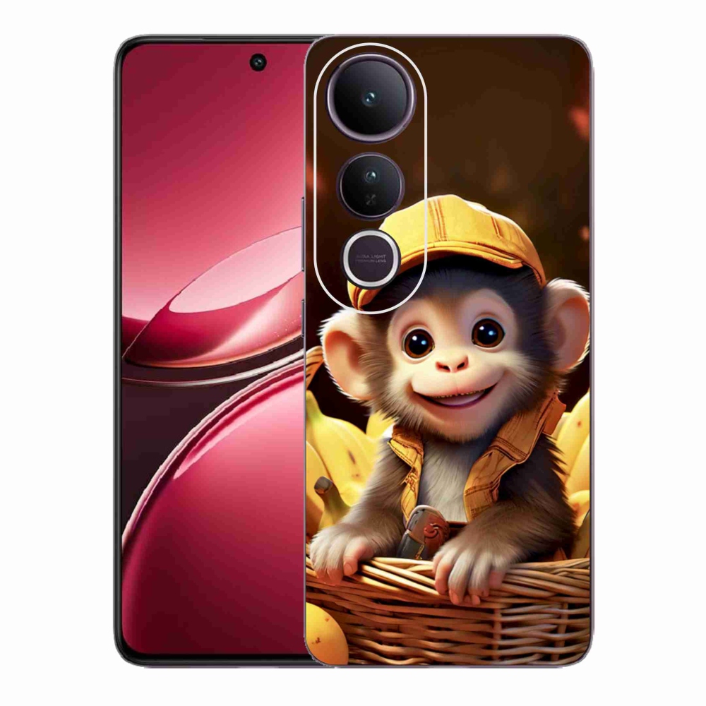 Gélový kryt mmCase na Vivo V50 Lite 4G/5G - opice v košíku