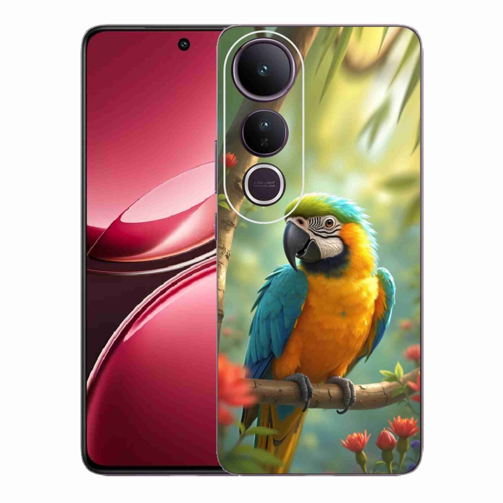 Gélový kryt mmCase na Vivo V50 Lite 4G/5G - papagáj ara modrožltá