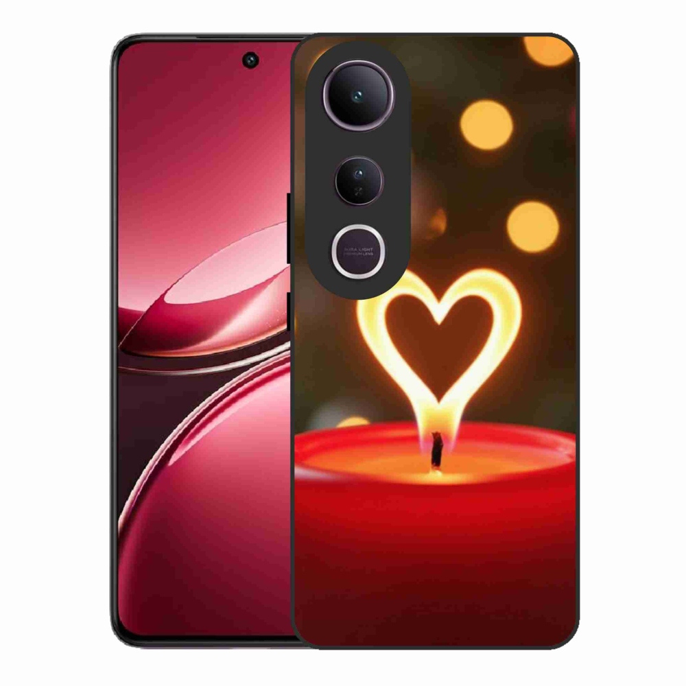 Gélový kryt mmCase na Vivo V50 Lite 4G/5G - srdce z plameňa