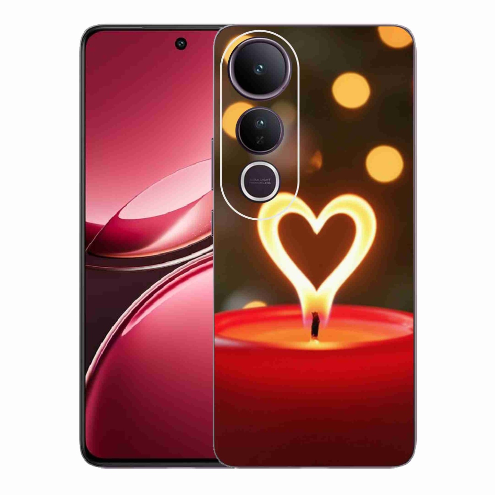 Gélový kryt mmCase na Vivo V50 Lite 4G/5G - srdce z plameňa