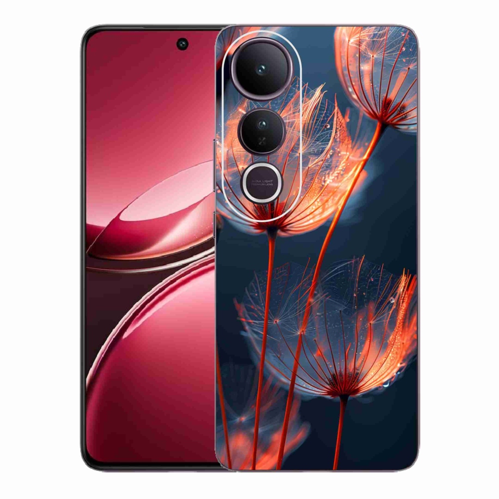 Gélový kryt mmCase na Vivo V50 Lite 4G/5G - svetielkujúce páperie