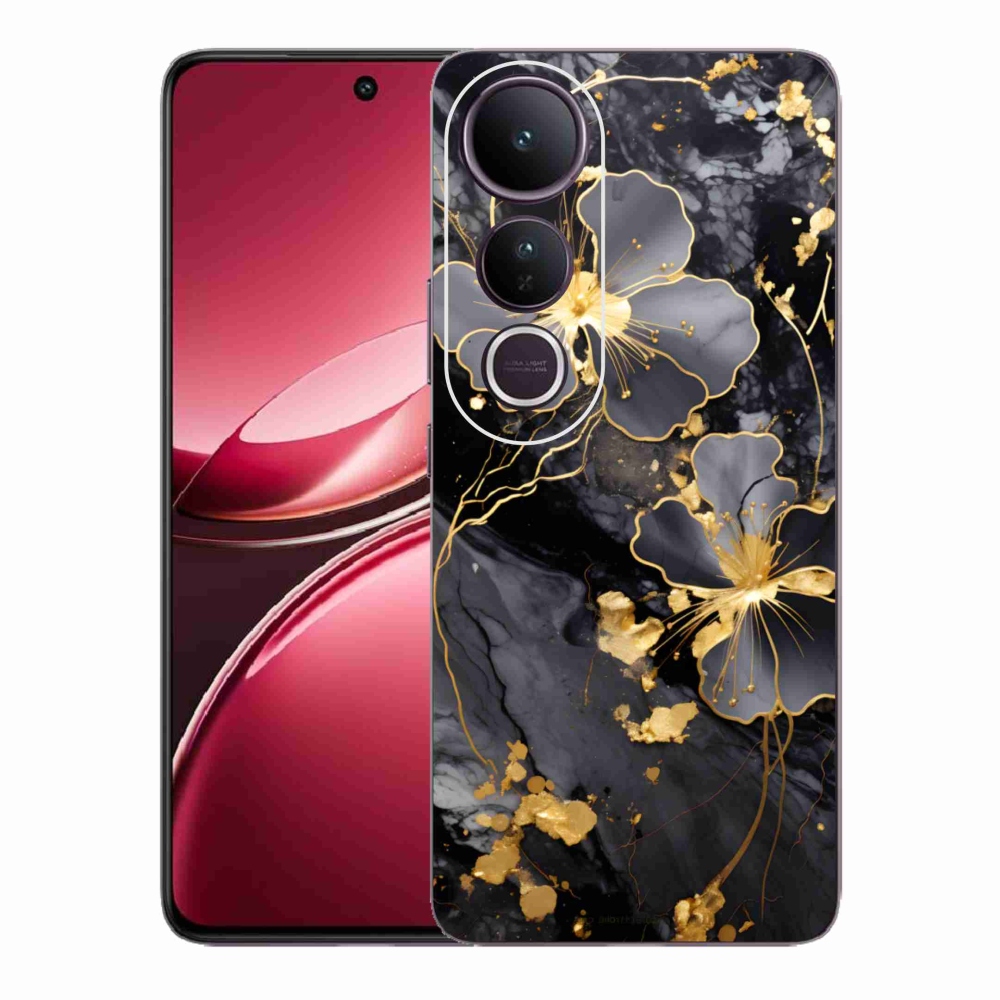 Gélový kryt mmCase na Vivo V50 Lite 4G/5G - zlaté kvety