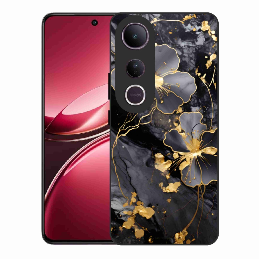 Gélový kryt mmCase na Vivo V50 Lite 4G/5G - zlaté kvety