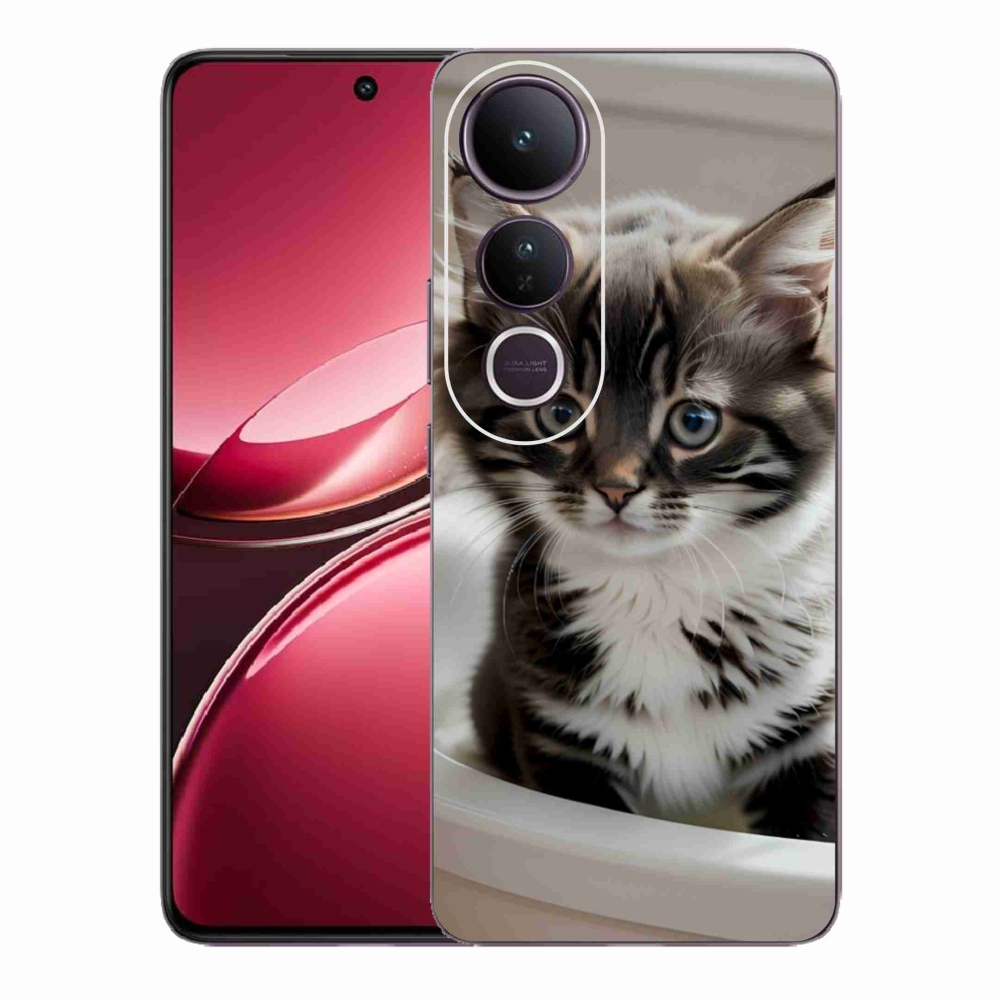 Gélový kryt mmCase na Vivo V50 Lite 4G/5G - zvedavé mačiatko