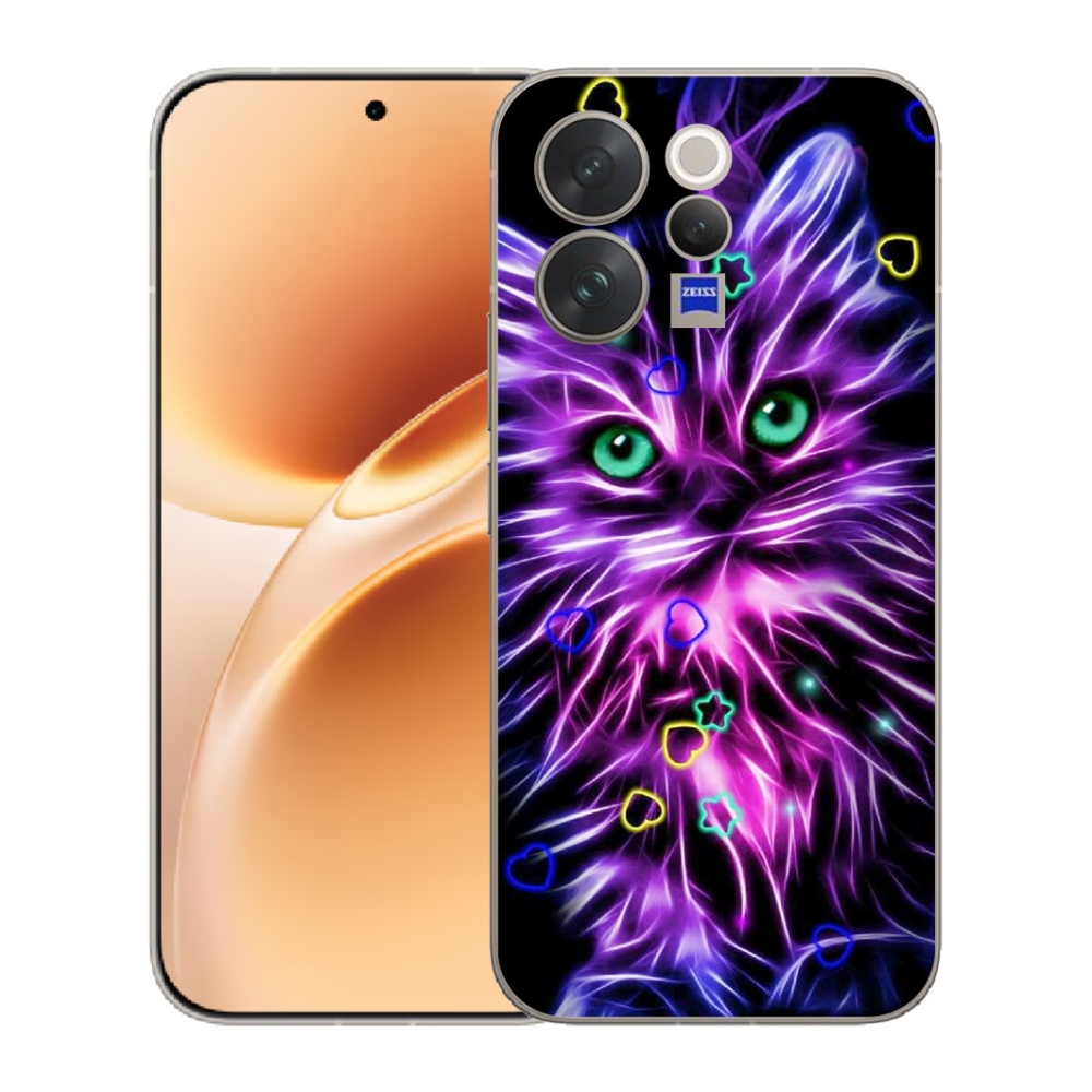 Gélový kryt mmCase na Vivo V70 - abstraktná mačka