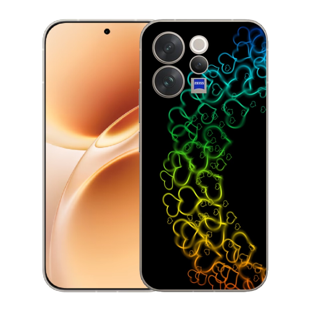 Gélový kryt mmCase na Vivo V70 - farebné srdiečka