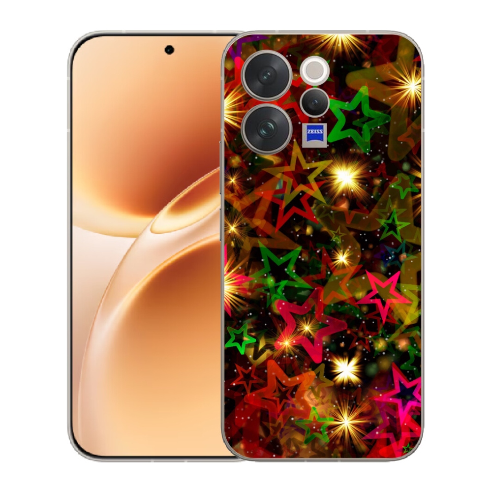 Gélový kryt mmCase na Vivo V70 - farebné hviezdičky