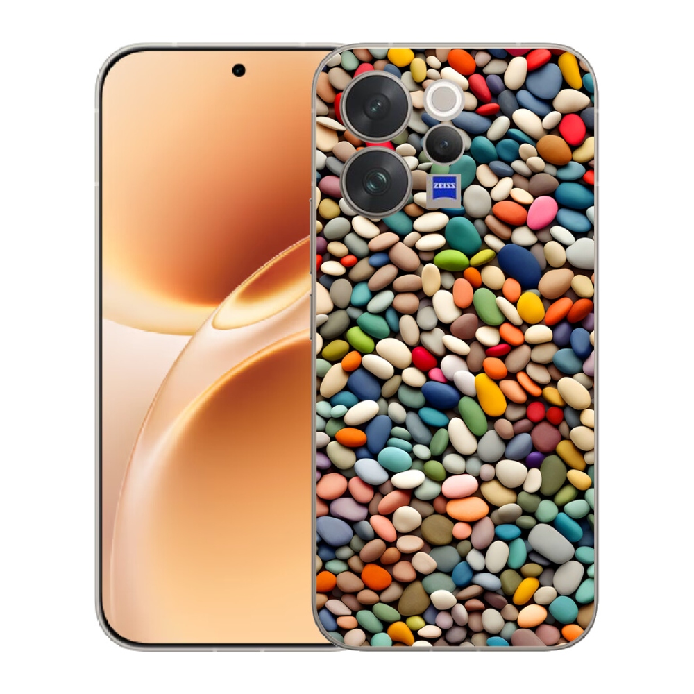 Gélový kryt mmCase na Vivo V70 - farebné kamienky 2
