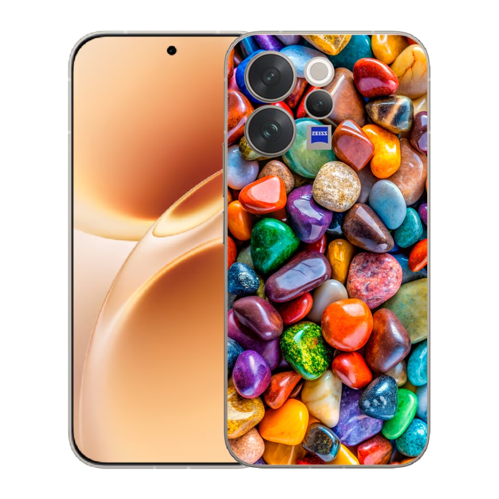 Gélový kryt mmCase na Vivo V70 - farebné kamienky