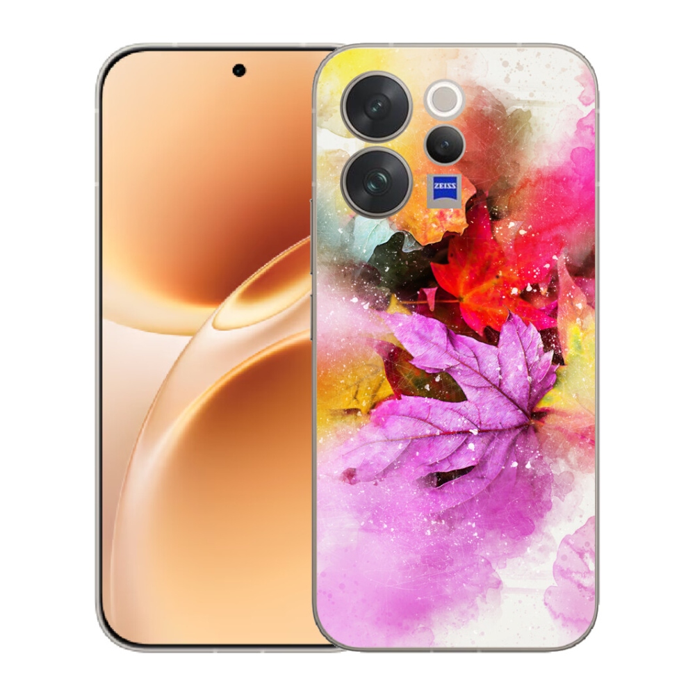 Gélový kryt mmCase na Vivo V70 - farebné listy
