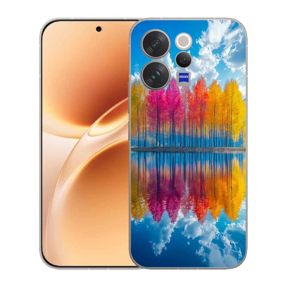 Gélový kryt mmCase na Vivo V70 - farebné stromy