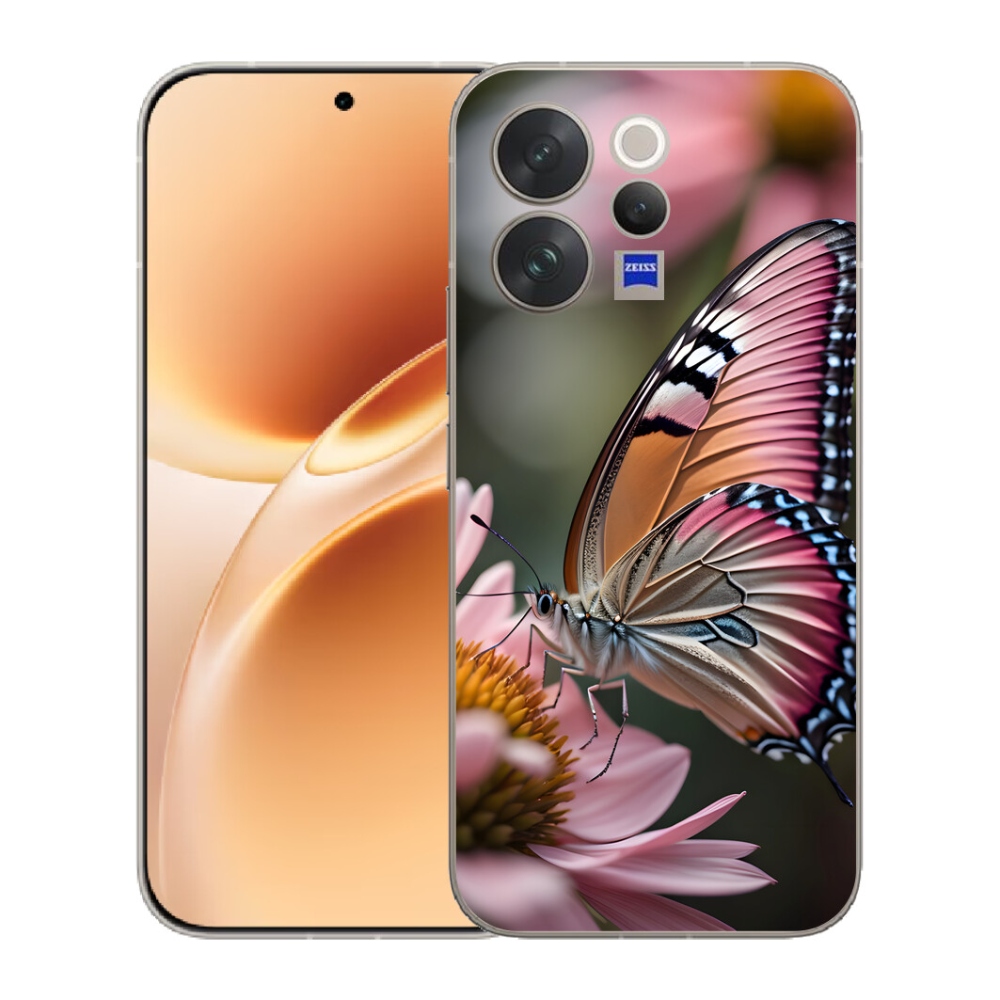 Gélový kryt mmCase na Vivo V70 - farebný motýľ