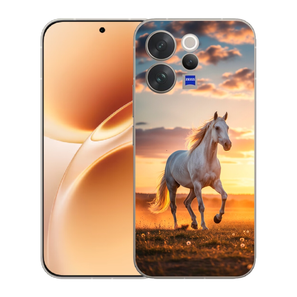 Gélový kryt mmCase na Vivo V70 - bežiaci biely kôň 2