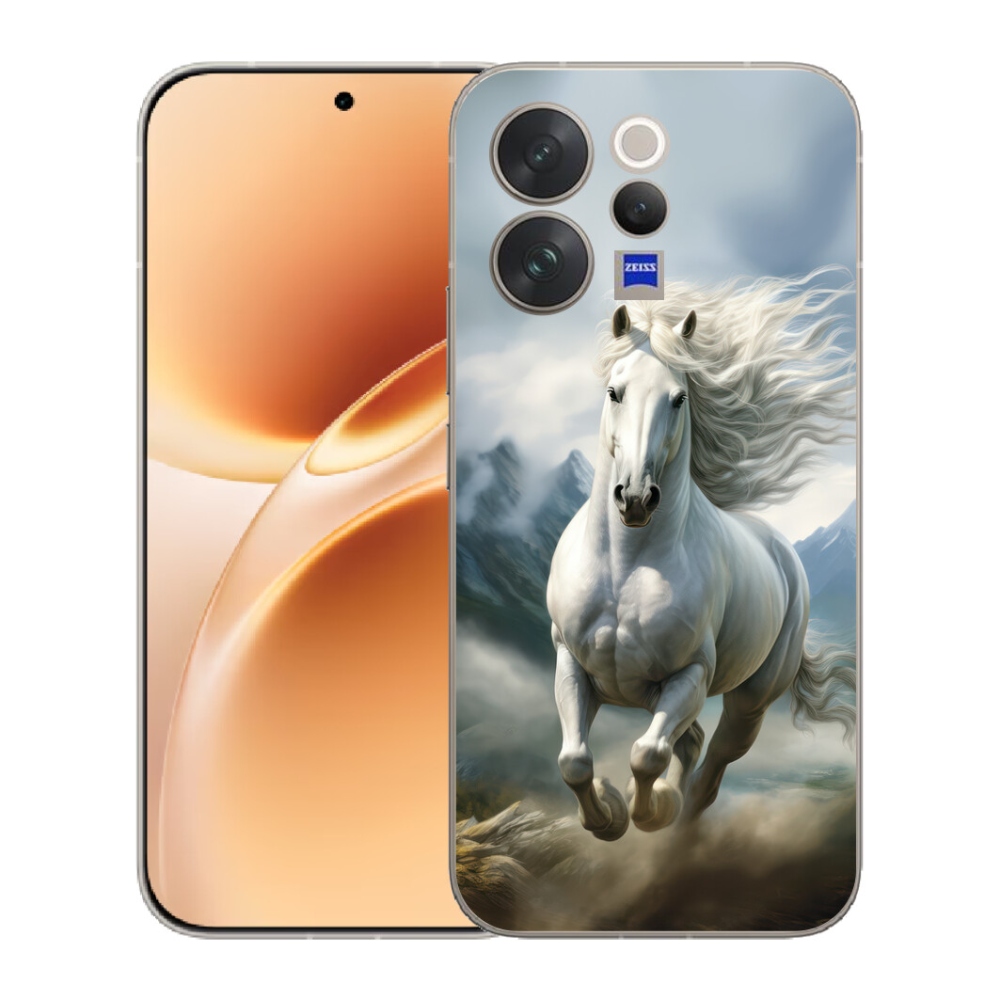 Gélový kryt mmCase na Vivo V70 - bežiaci biely kôň 3