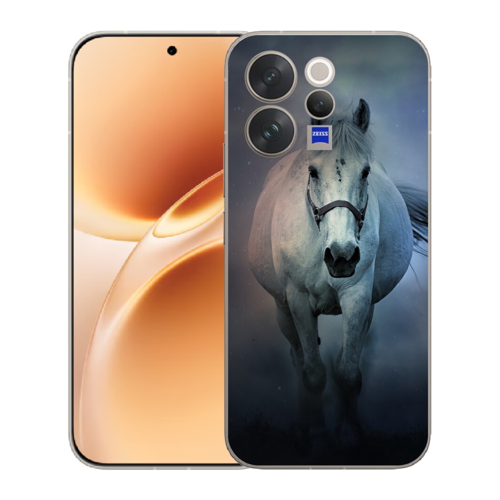 Gélový kryt mmCase na Vivo V70 - bežiaci biely kôň