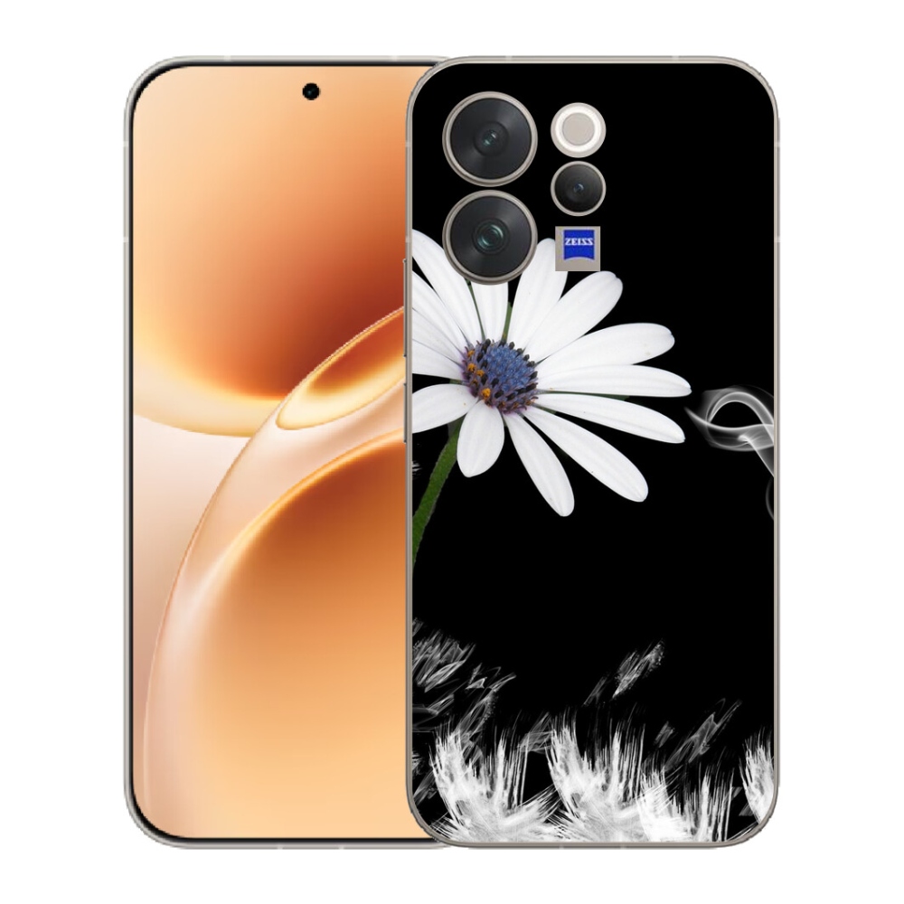 Gélový kryt mmCase na Vivo V70 - biela kvetina