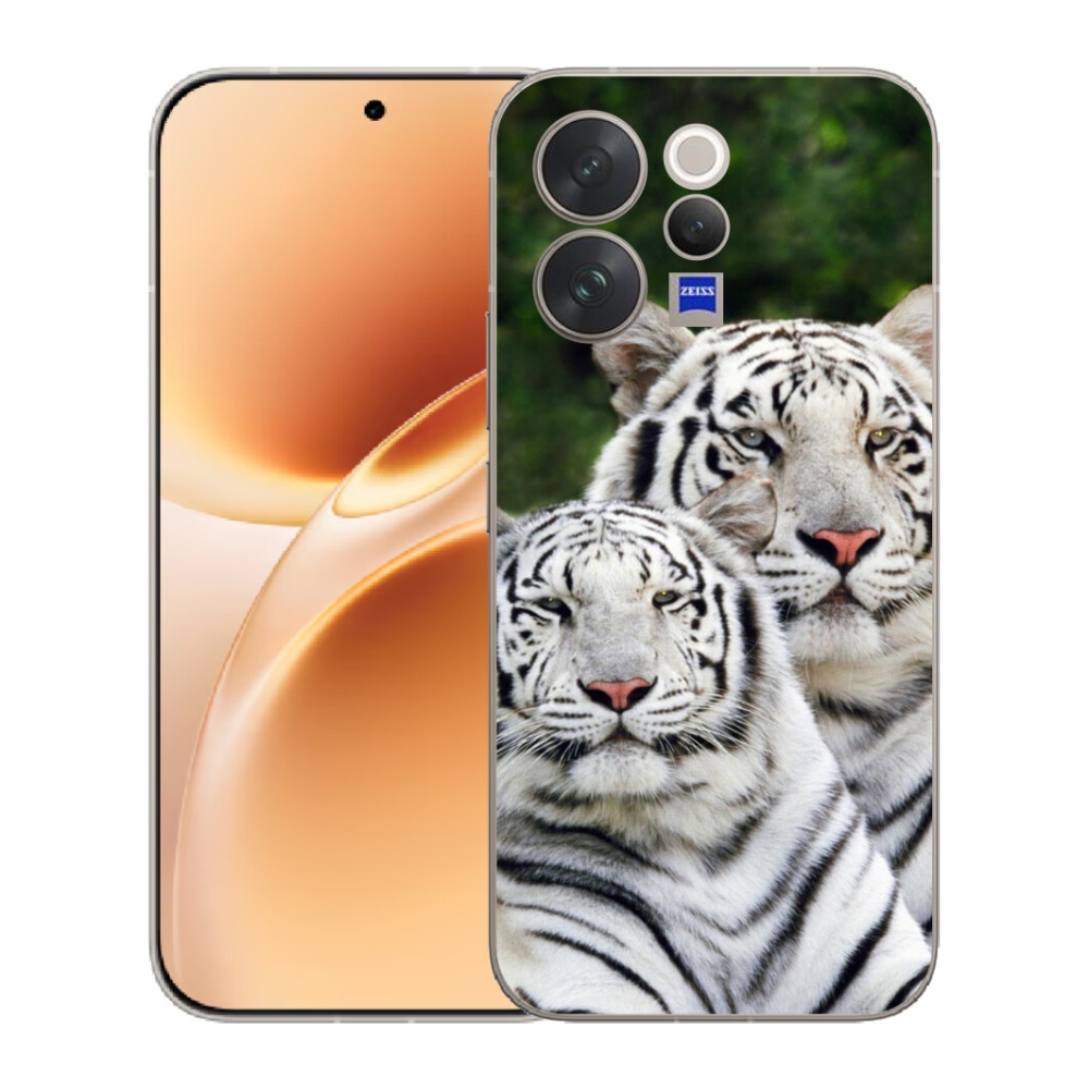 Gélový kryt mmCase na Vivo V70 - bieli tigre