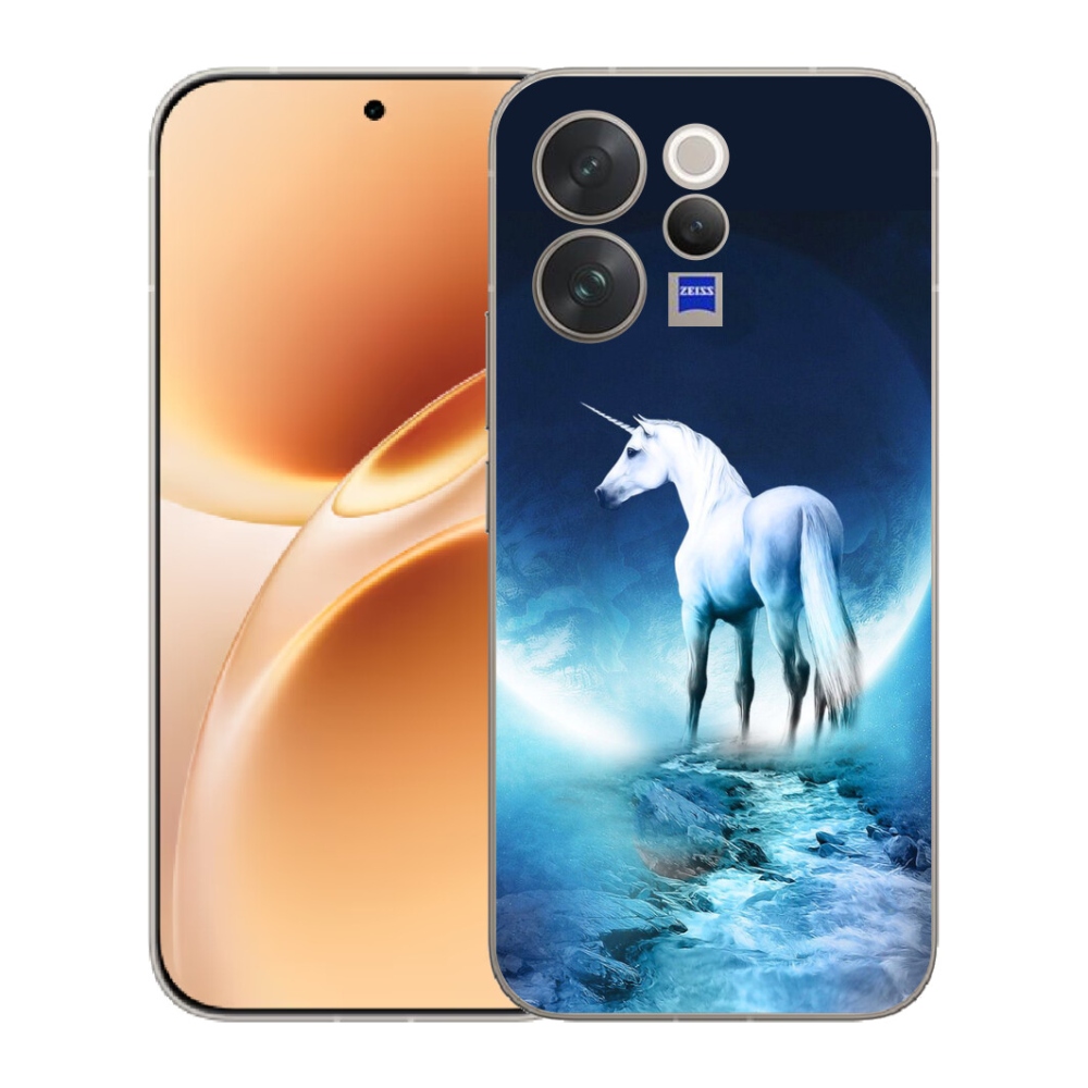 Gélový kryt mmCase na Vivo V70 - biely jednorožec