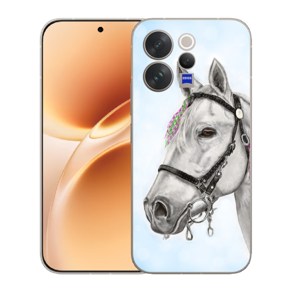 Gélový kryt mmCase na Vivo V70 - biely kôň 1