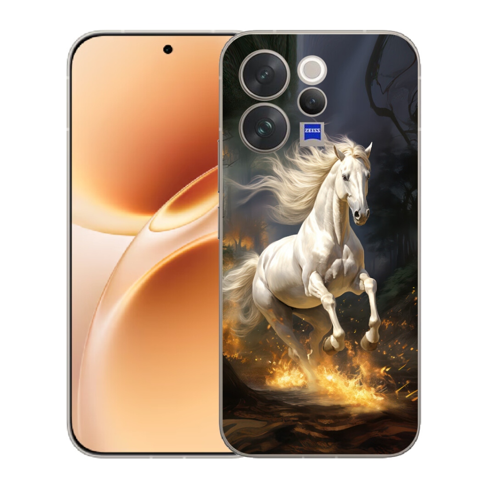 Gélový kryt mmCase na Vivo V70 - biely kôň 2