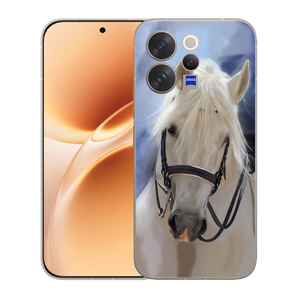 Gélový kryt mmCase na Vivo V70 - biely kôň