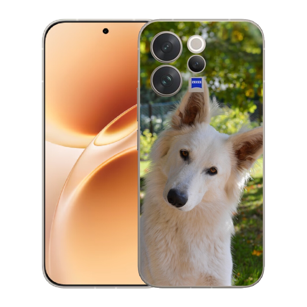 Gélový kryt mmCase na Vivo V70 - biely švajčiarsky ovčiak 1