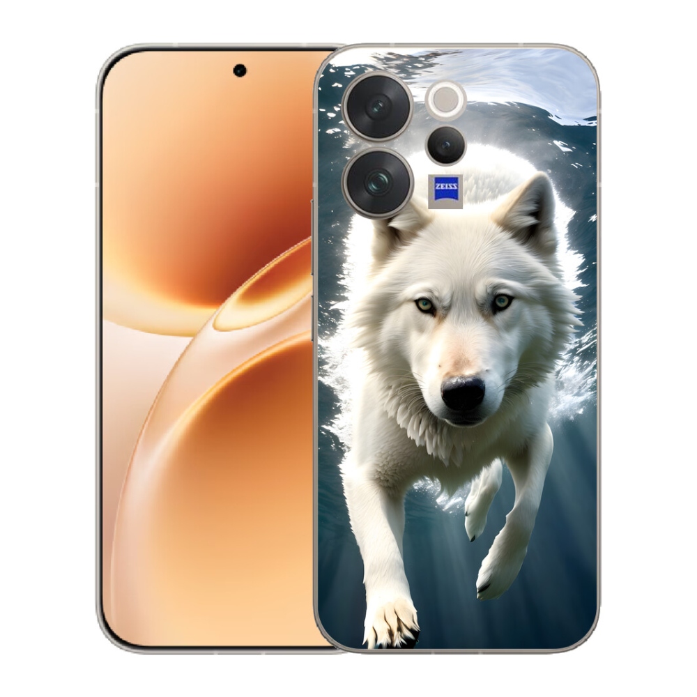 Gélový kryt mmCase na Vivo V70 - biely vlk