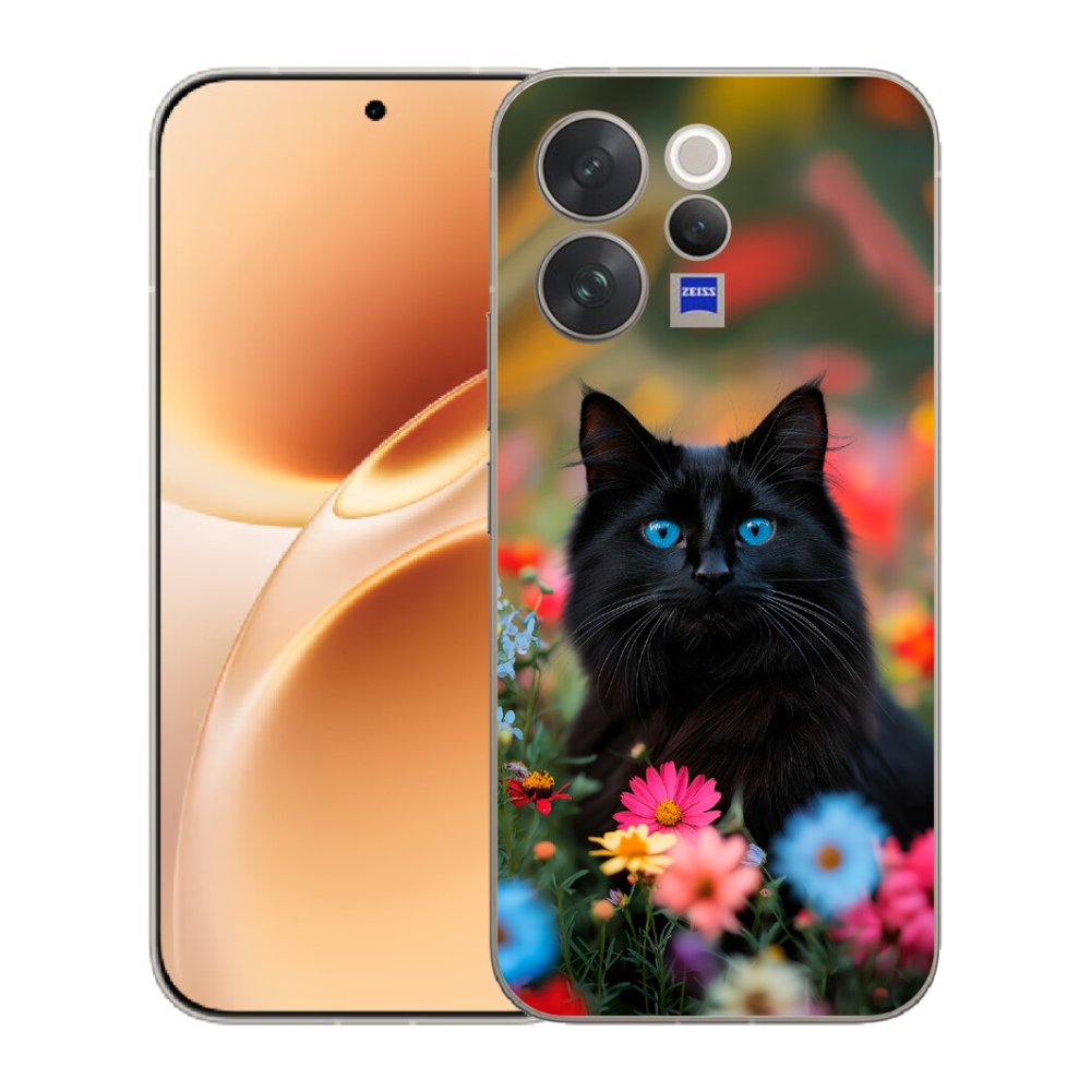 Gélový kryt mmCase na Vivo V70 - čierne mačiatko 4