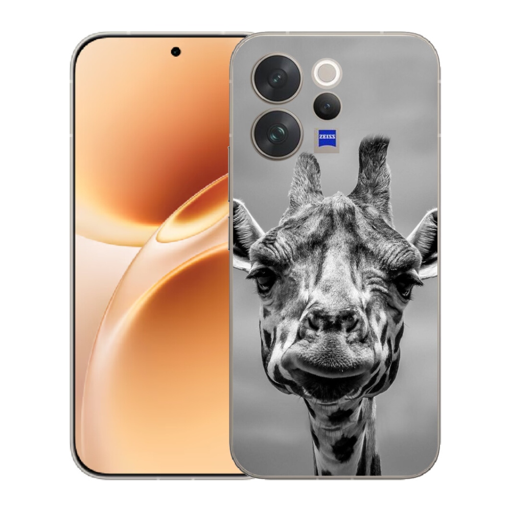 Gélový kryt mmCase na Vivo V70 - čiernobiela žirafa
