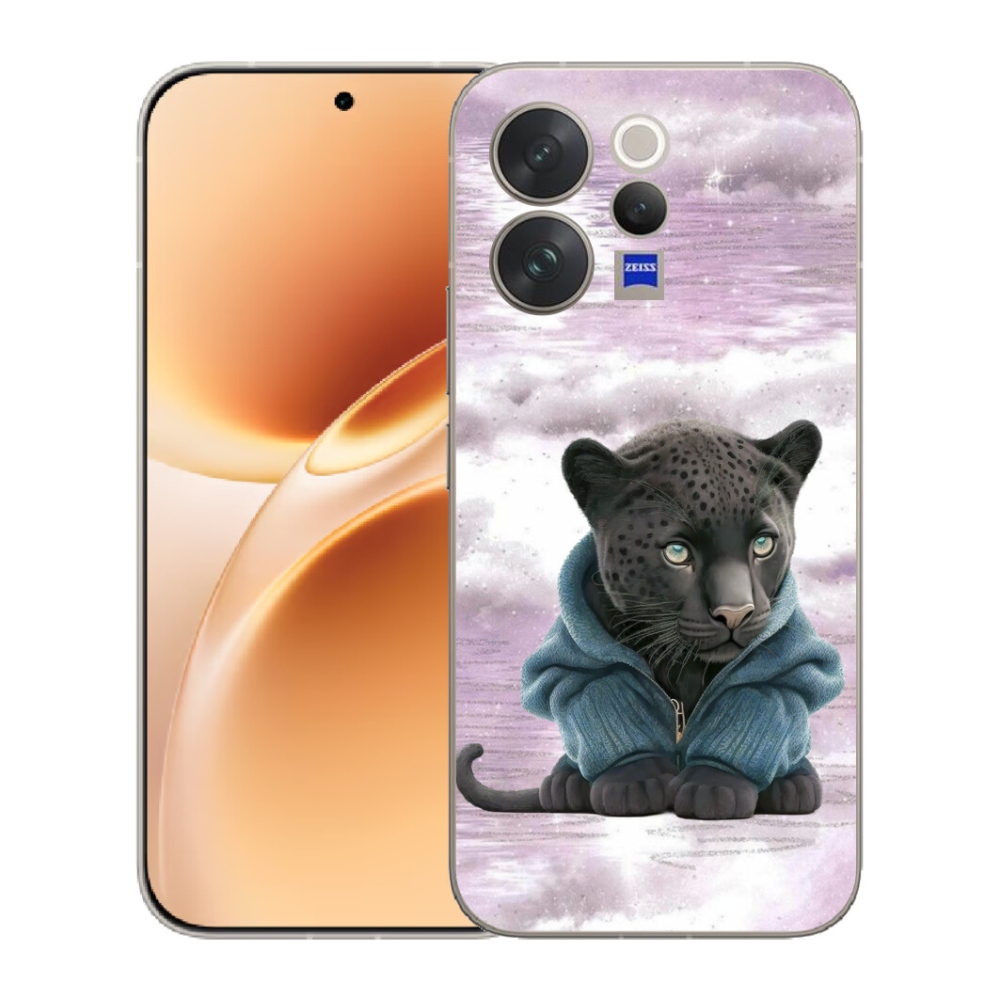 Gélový kryt mmCase na Vivo V70 - čierny panter vo svetri
