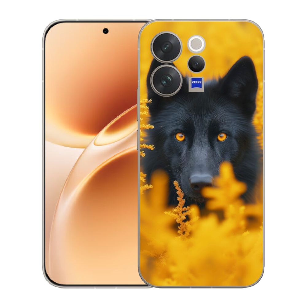 Gélový kryt mmCase na Vivo V70 - čierny vlk 2