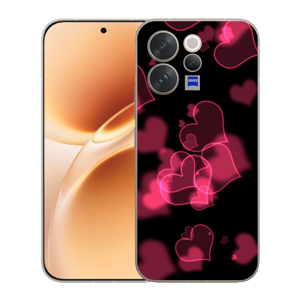 Gélový kryt mmCase na Vivo V70 - červená srdiečka