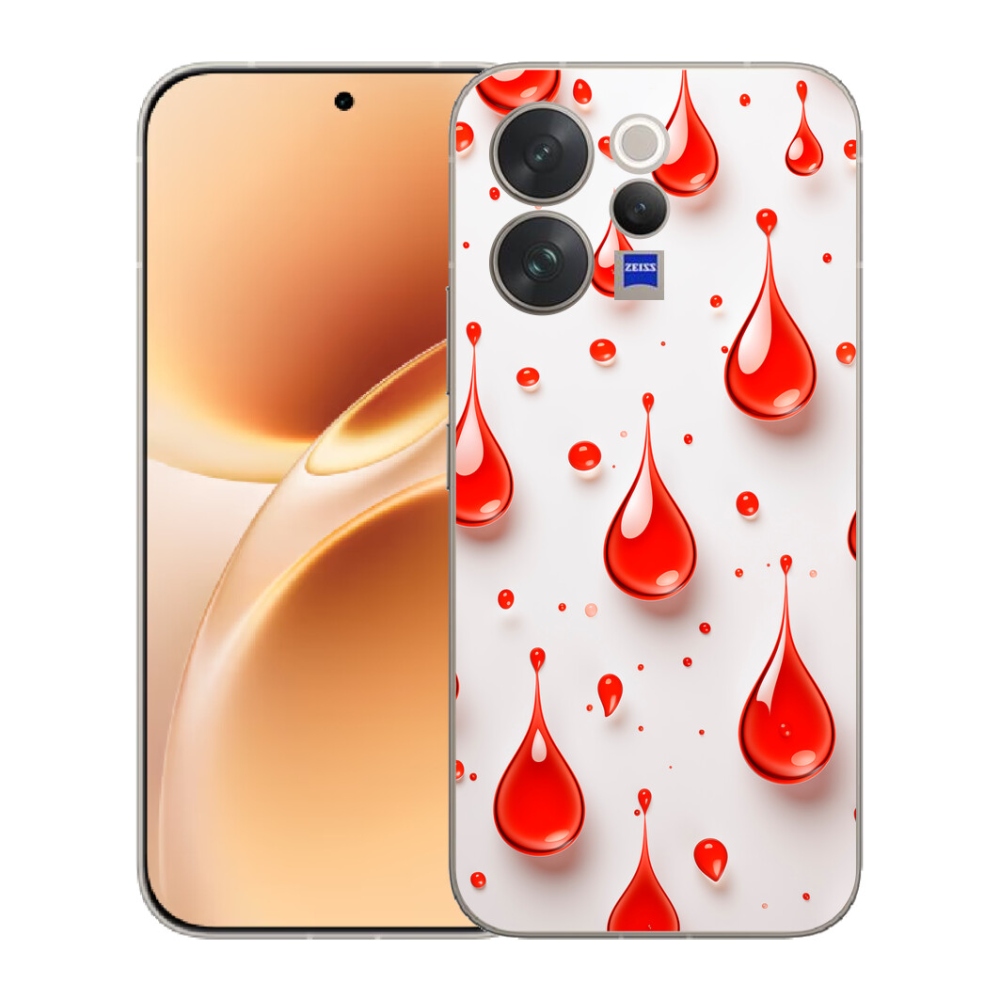 Gélový kryt mmCase na Vivo V70 - červené kvapky