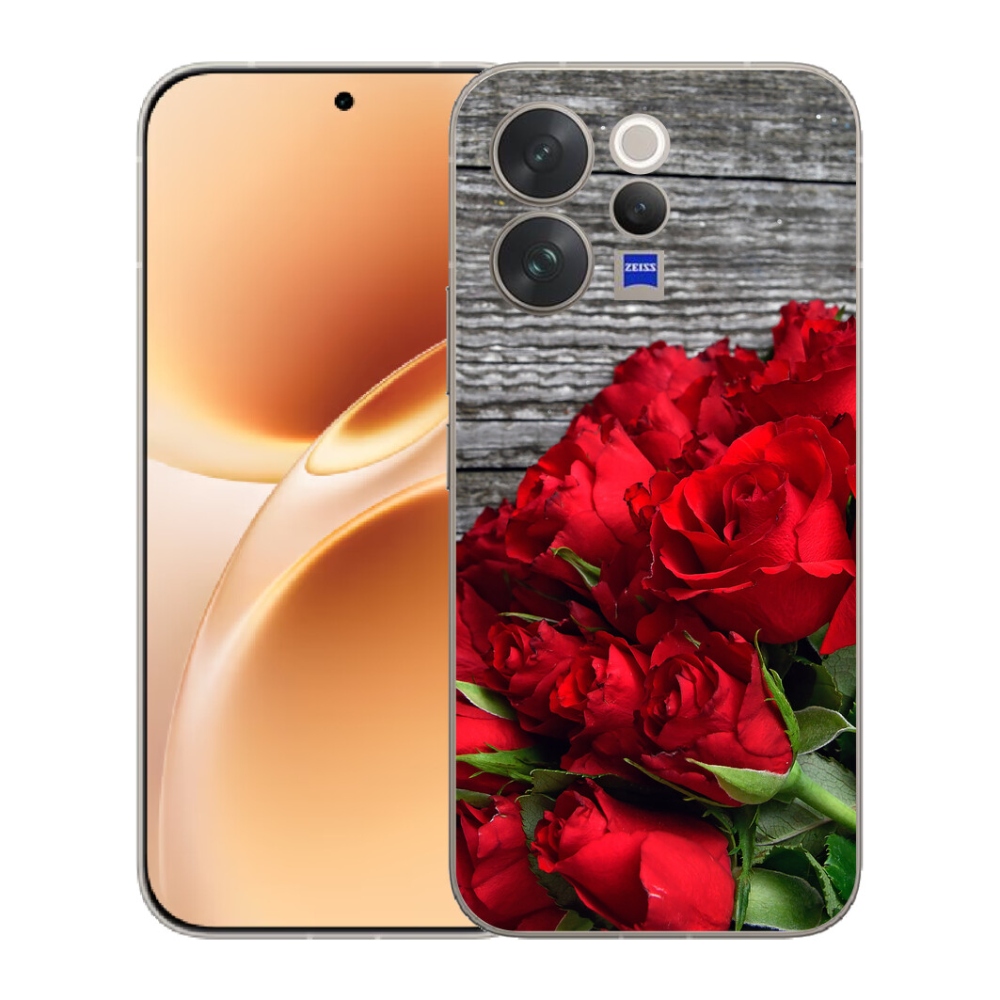 Gélový kryt mmCase na Vivo V70 - červené ruže
