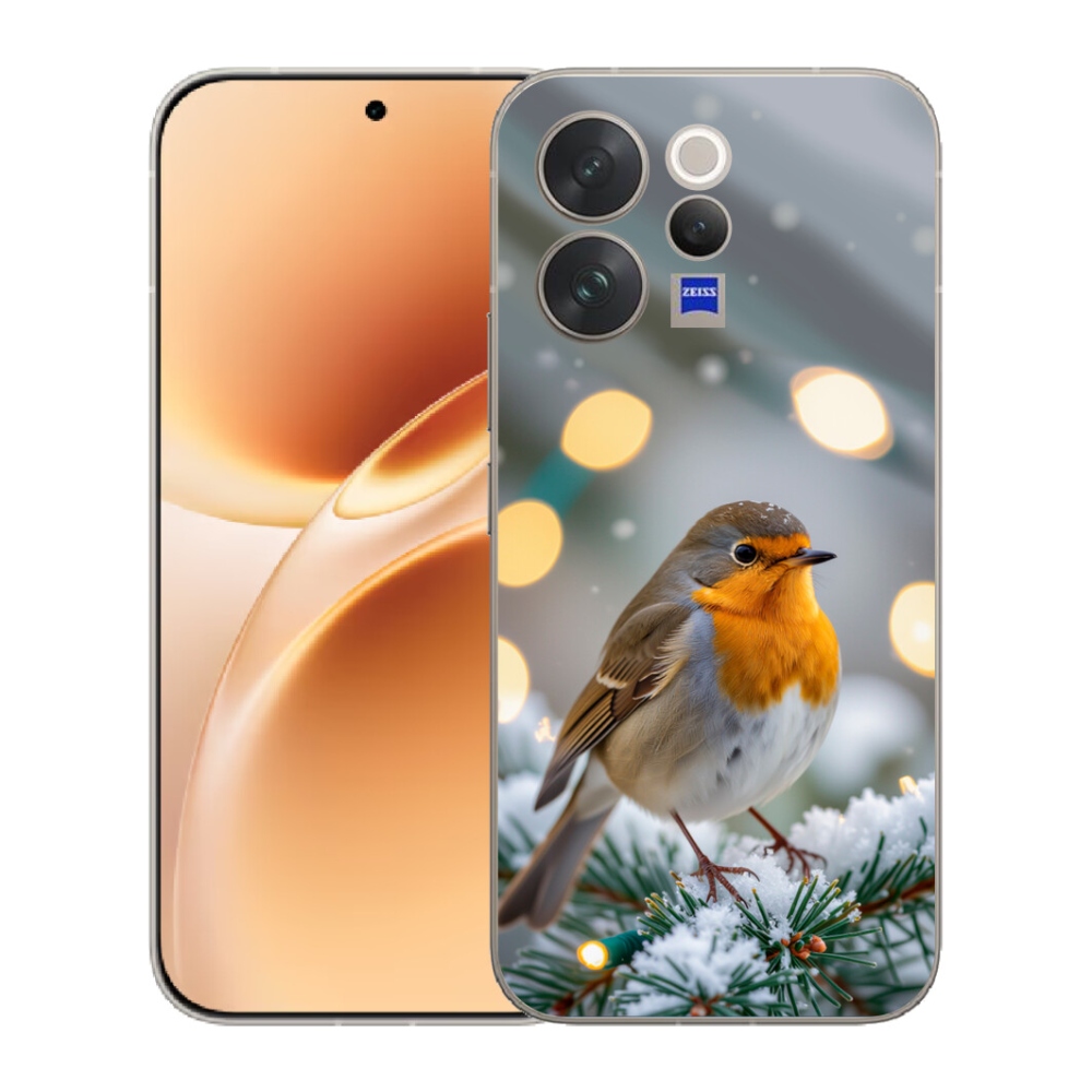 Gélový kryt mmCase na Vivo V70 - červienka v zime
