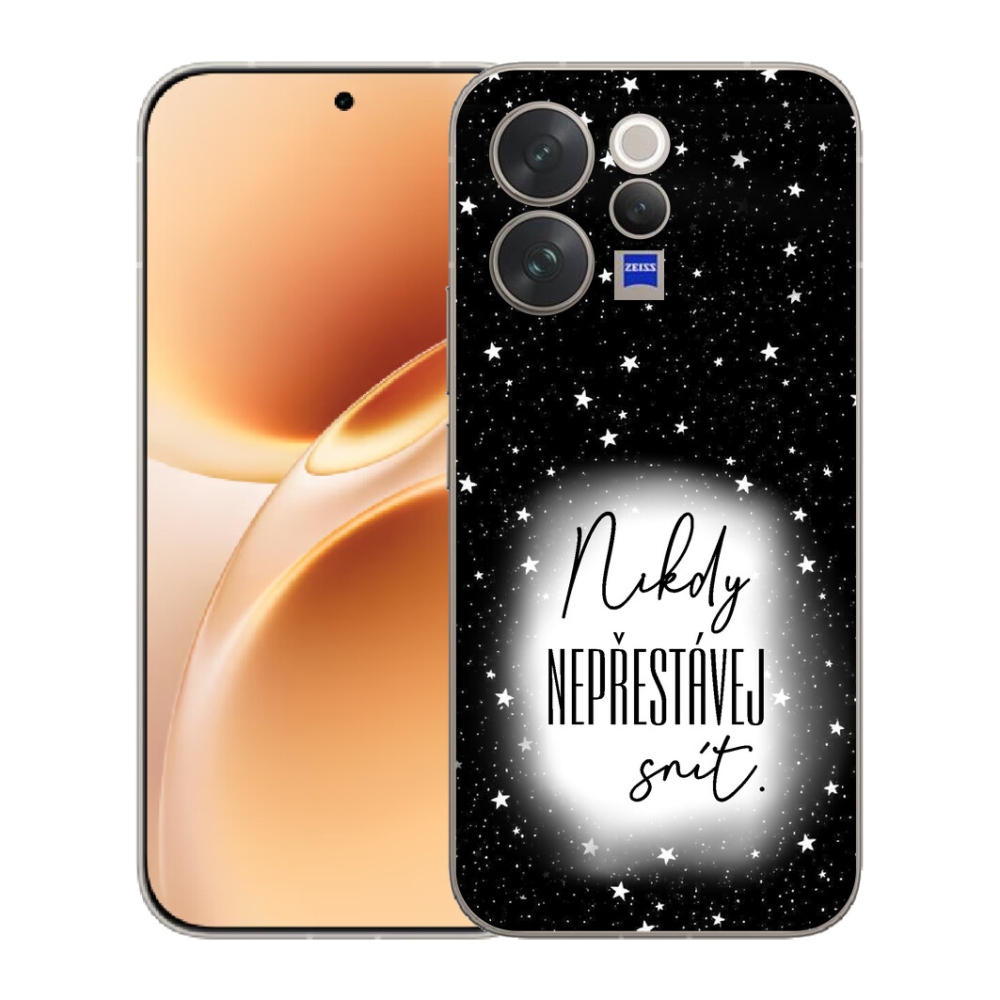 Gélový kryt mmCase na Vivo V70 - citát 1 bieločierne pozadie