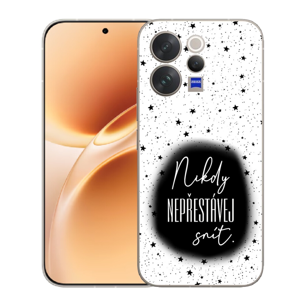 Gélový kryt mmCase na Vivo V70 - citát 1 čiernobiele pozadie