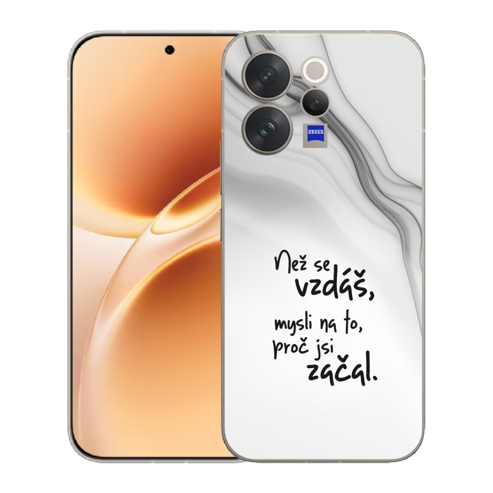 Gélový kryt mmCase na Vivo V70 - citát 2 biele pozadie