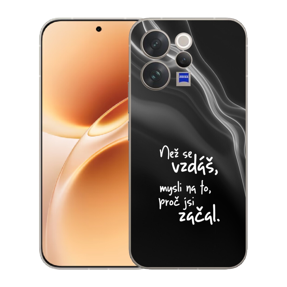 Gélový kryt mmCase na Vivo V70 - citát 2 čierne pozadie