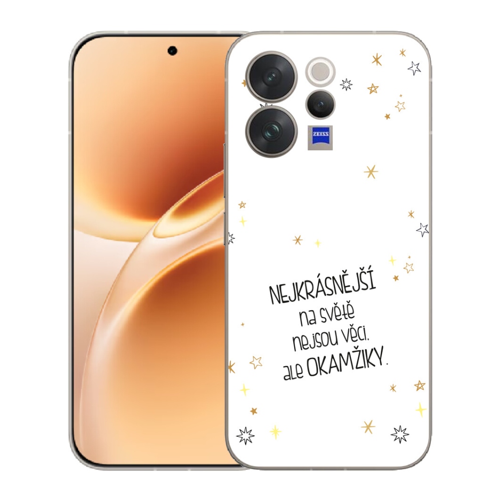 Gélový kryt mmCase na Vivo V70 - citát 4 biele pozadie