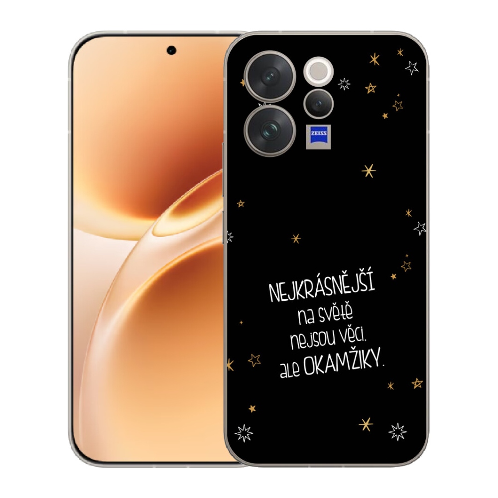 Gélový kryt mmCase na Vivo V70 - citát 4 čierne pozadie