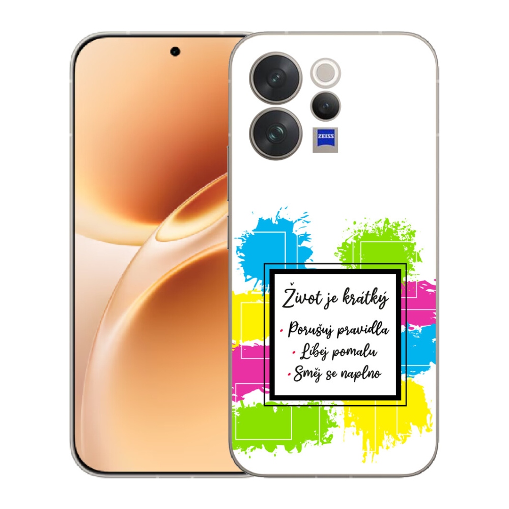 Gélový kryt mmCase na Vivo V70 - citát 5 biele pozadie