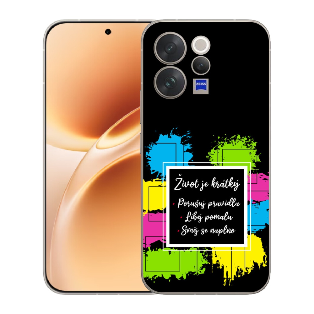 Gélový kryt mmCase na Vivo V70 - citát 5 čierne pozadie