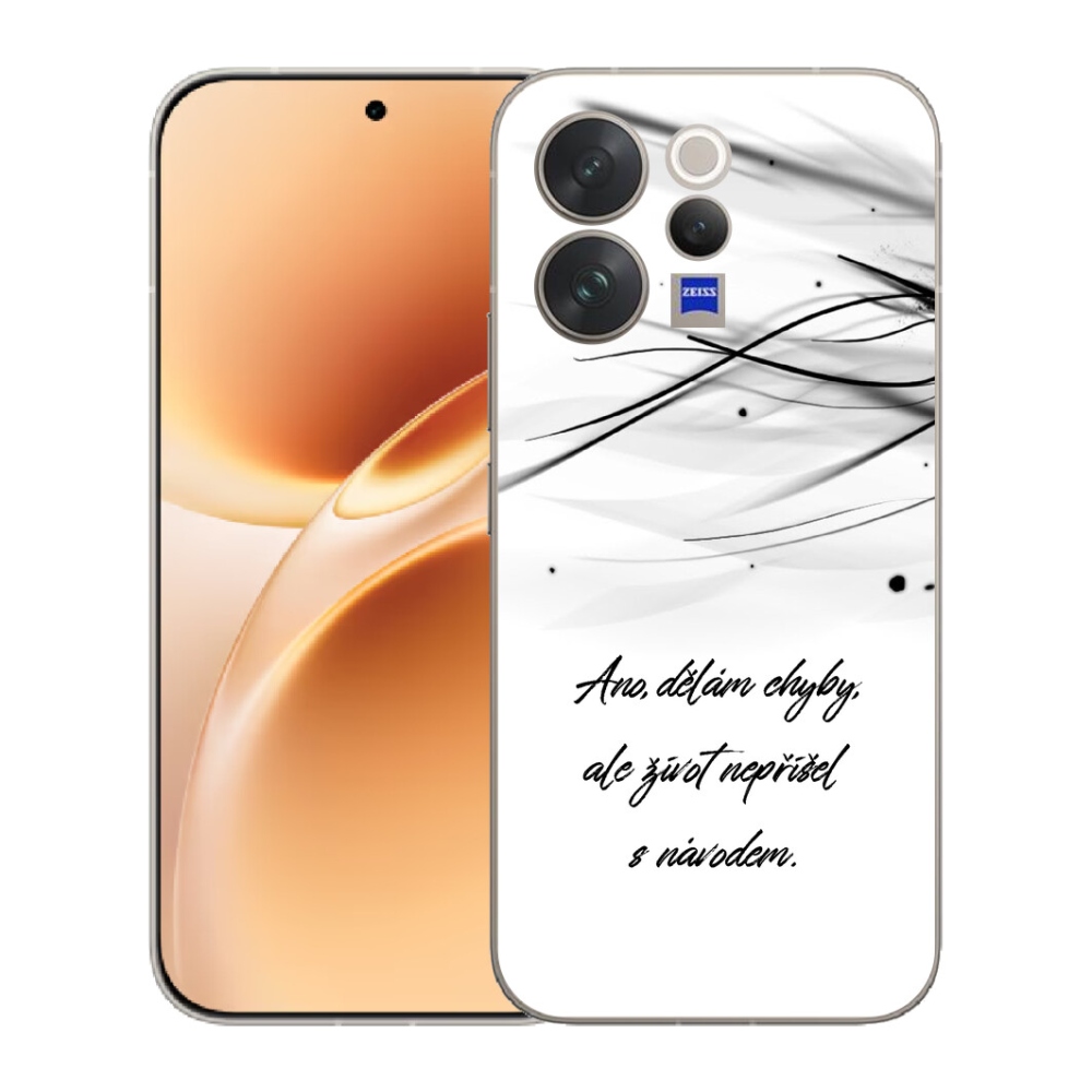 Gélový kryt mmCase na Vivo V70 - citát biele pozadie