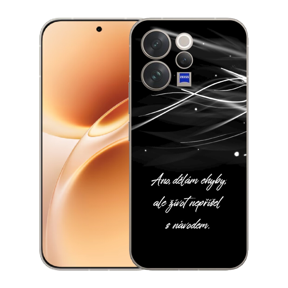 Gélový kryt mmCase na Vivo V70 - citát čierne pozadie