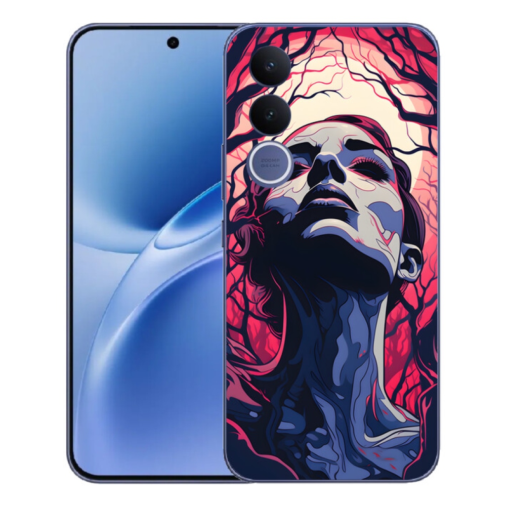 Gélový kryt mmCase na Vivo V70 FE - abstraktná tvár