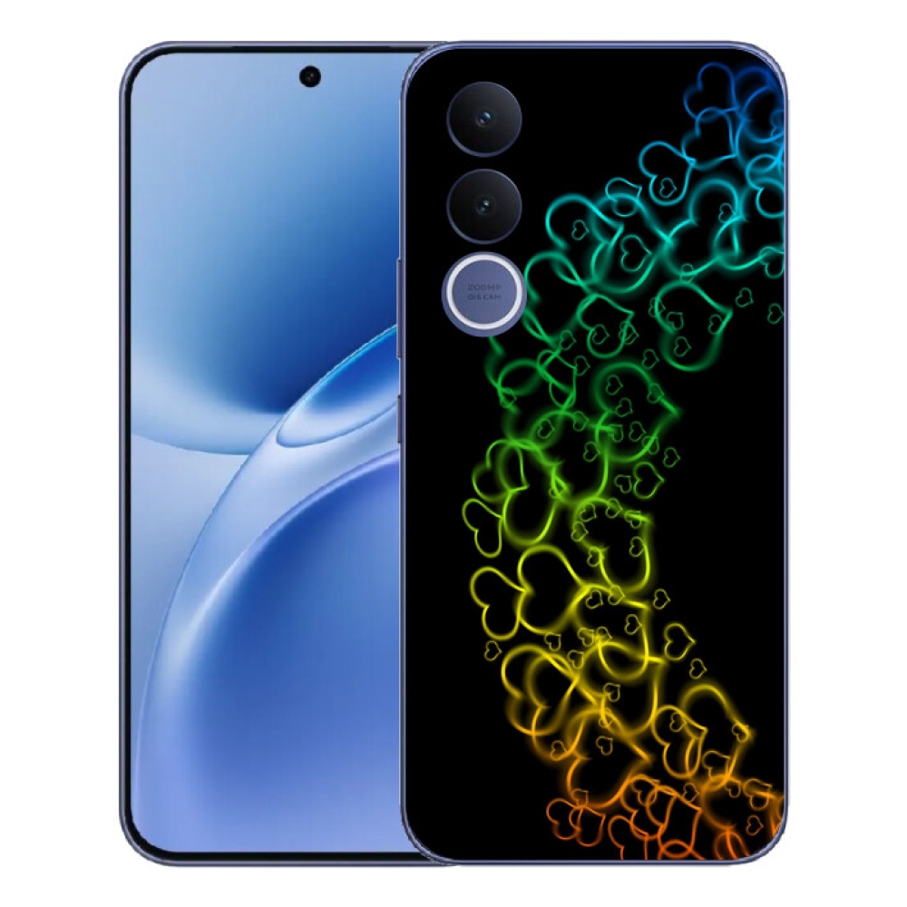 Gélový kryt mmCase na Vivo V70 FE - farebné srdiečka